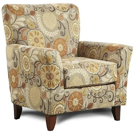 Transitional Accent Chair with Exposed Wood Legs